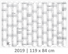 XXL Wandkalender-Grau 2019