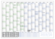 XXL abwischbarer Schuljahreskalender 2019-20