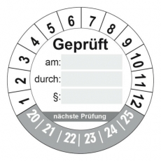 Geprüft + nächste Prüfung Ø 30mm - grau