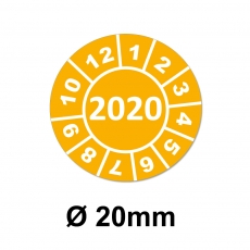 Jahresplaketten Ø 20 mm 2020 Gelb