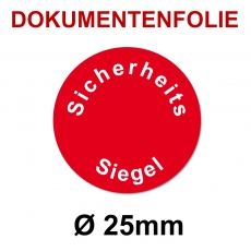 Sicherheitssiegel Dokumentenfolie Ø25 rot