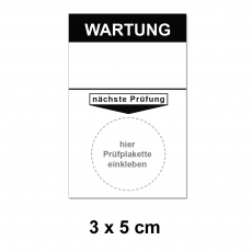 Grundplakette 30x50 - Wartung